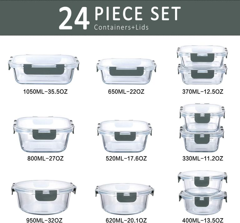 đ§ 24-Piece Glass Food Storage Set â Airtight, Oven & Microwave Safe - Image 4