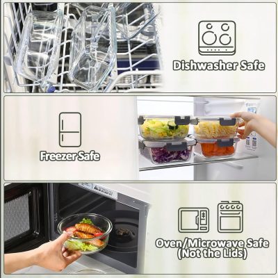 đ§ 24-Piece Glass Food Storage Set â Airtight, Oven & Microwave Safe - Image 6