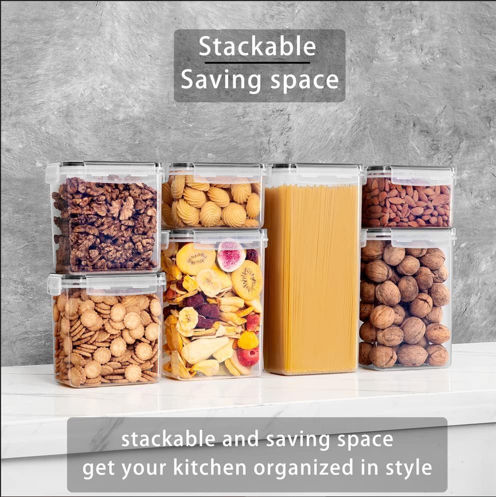 42 Pack Airtight Food Storage Container Set - Pantry Storage Containers Organiser & Cereal Storage Containers for Kitchen Storage & Organisation with 100% Leak Proof Lids - Image 3