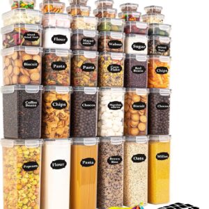 42 Pack Airtight Food Storage Container Set - Pantry Storage Containers Organiser & Cereal Storage Containers for Kitchen Storage & Organisation with 100% Leak Proof Lids