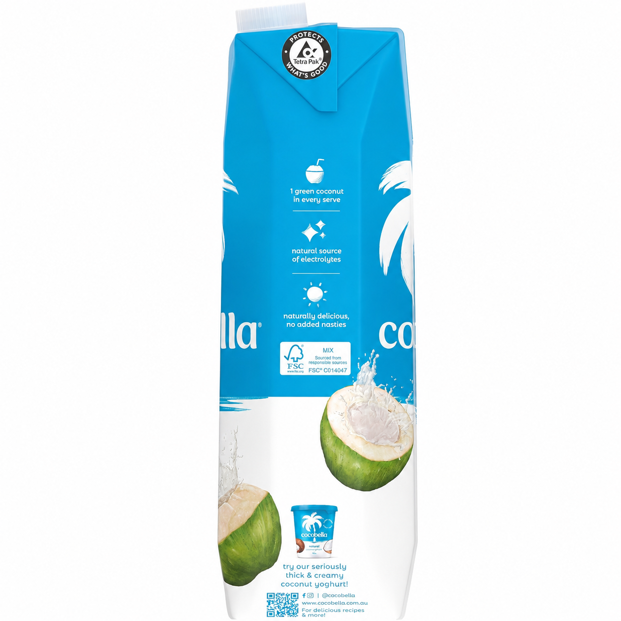 Cocobella Straight Up Coconut Water 6 x 1L – Pure Natural Coconut Water - Image 2
